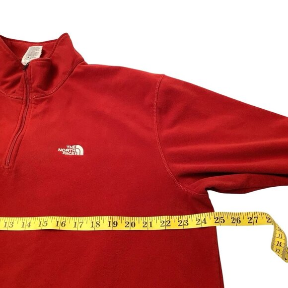 The North Face Red Long Sleeve 1/4 Zip TKA 100 Fleece Mens Jacket Size XL - Picture 5 of 8